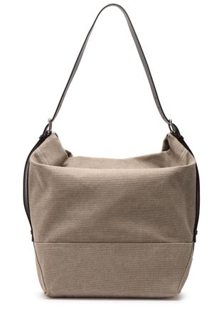 Christophe Lemaire Belted Leather and Canvas Tote - Beige - One Size