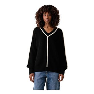 Patrizia Pepe Jersey de punto con cuello en V - Knitwear - Mujer - Negro - S