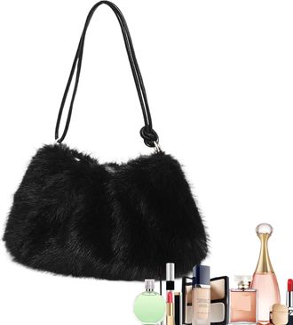 Generic Plush Shoulder Bag - Tote Bag | Plush Underarm Bags with Large Capacity | Multipurpose Underarm Bags | Portable Satchel Bâg for Commuting | Winter Fur