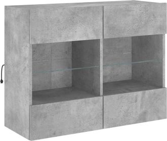 vidaXL Vidaxl - tv Wall Cabinet with led Lights Concrete Grey 78.5x30x60.5 cm