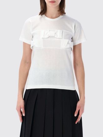 Comme Des Gar&ccedil;ons T-shirt in cotone con stampa e applicazione a fiocco