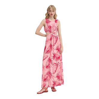Liu Jo Kleedjes, Dames, Roze, L, Maxi Jurk met Uitsnijding