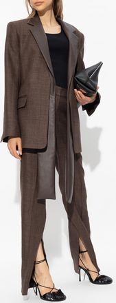The Mannei Newport Silk Pleat-front Trousers, Womens, Brown