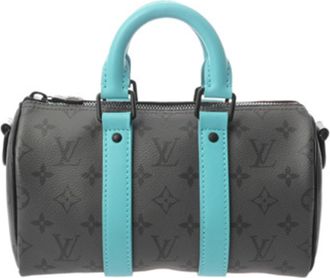 Louis Vuitton Gray Turquoise Monogram Shoulder Bag (Pre-Owned)