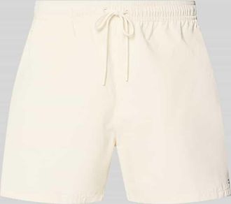 Tommy Hilfiger Regular Fit Badehose mit Logo Stitching in Weiss, Gr&ouml;&szlig;e XXL