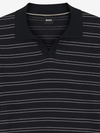 HUGO BOSS Mens Polo Shirt Dark Navy Cotton T-shirts And Polos