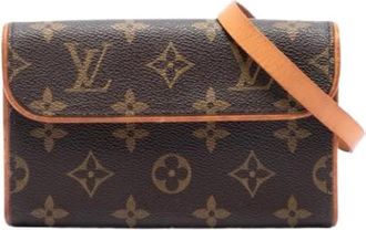 Louis Vuitton Pre-owned Pochette Florentine - Dames - Vintage Heuptassen - Bruin - ONE Size - Leer - Vintage
