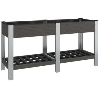 vidaXL Arriate De Jard&iacute;n Con Estante Wpc Gris 150x50x75 Cm Vidaxl