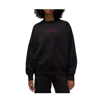 Nike Jordan Wordmark Fleece Crew - Dames - Sportshirts - Zwart - M - Katoen - Fitness