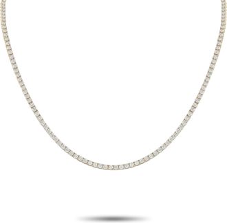 Luxury Bazaar 14K Yellow Gold 11.10ct Lab Grown Diamond Tennis Necklace LG08-123125