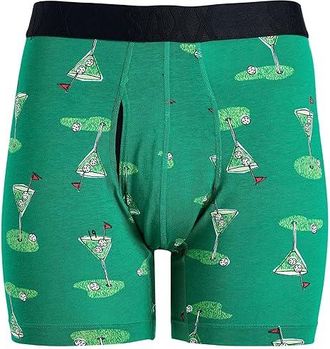 Saxx Underwear Droptemp Cooling Cotton Boxer Brief Fly Mens Underwear Golf Martini/Lush Meadow : 2XL, Cotton/Mesh/Modal