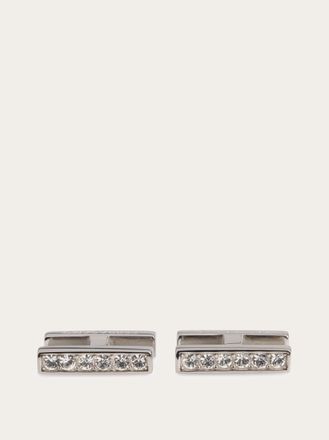 Ferragamo Men Crystal embellished cufflinks Blue