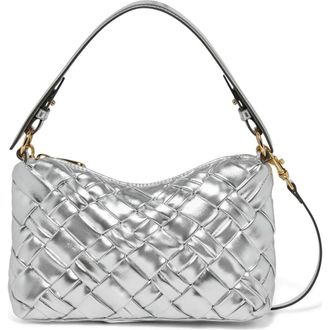Aim&eacute;e Ava Convertible Leather Shoulder Bag in Woven Metallic at Nordstrom