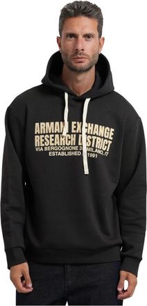 A|X Armani Exchange Hoodie - Heren - Hoodies - Zwart - S - Katoen - Hoodies & sweatvesten