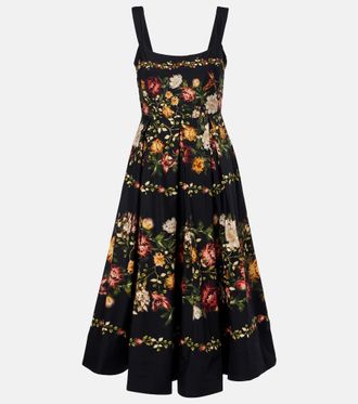 Agua Bendita Alcaparra floral cotton midi dress