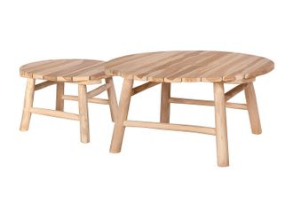 Vente-Unique Tavolino da giardino in Teak Naturale chiaro - Lotto di 2 - TULUM