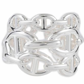 Herm&egrave;s Silver Silver 925 Band Ring (Pre-Owned)