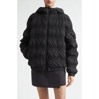 Moncler Noyer Gathered Quilted Down Jacket in Black at Nordstrom, Size 0