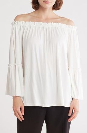 Patrizia Luca Off-the-Shoulder Flowy Top in White at Nordstrom Rack, Size X-Small