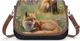 Generic Red Fox Womens Crossbody Bag Fashion Shoulder Handbags Message Tote Bag with Adjustable Strap