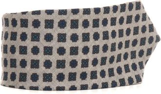 Kiton Kasjmier Fantasie Stropdas- 7 Vouwen - Heren - Stropdassen - Beige - ONE Size - Kasjmier - Accessoires