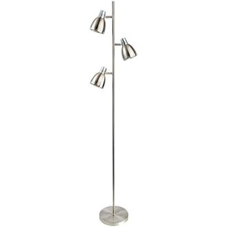 Netlighting Vogue 3 Light Floor Lamp Brushed Steel Chrome E14