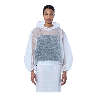 Cecilie Bahnsen Hoodies, female, White, Size: S Shila Hoodie Windflower Top