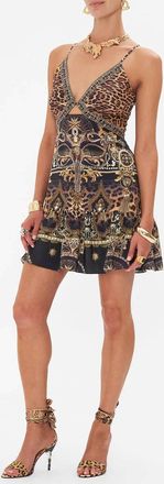 Camilla Mini Dress With Cut Out In Masked Moonlight