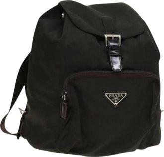 Prada Pre-owned Backpacks, female, Green, Size: ONE SIZE Pre-owned Nylon Backpack