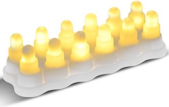 OEM Paquete De 12 Velas Led Sin Llama Con Efecto Parpadeante, Alimentadas Por Usb, Velas El&eacute;ctricas Inal&aacute;mbricas Para Dormitorio, Fiesta, Cumplea&ntilde;os, Boda