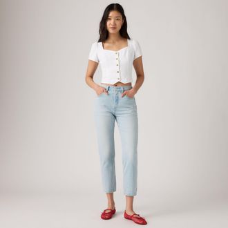 Levi's 501 Original Cropped Jeans - Womens - 23X26 - Light Wash / Do This Again