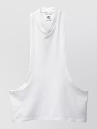 Versace halter neck open back ribbed neckline top