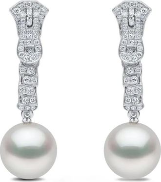 Yoko London Orecchini in oro bianco 18 carati con perle e diamanti - Argento