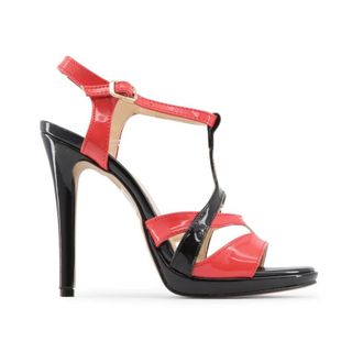 Made In Italia Schoenen, Dames, Zwart, 39 EU, Leer, Two Tone TStrap Sandalen Vrouw Collectie