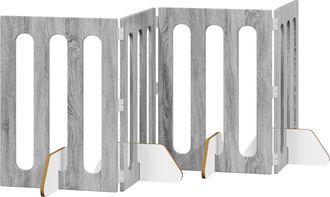 vidaXL Valla Plegable Para Mascotas 4 Uds. Sonoma Gris Vidaxl