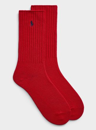 Polo Ralph Lauren Mens Contrast logo ribbed athletic socks