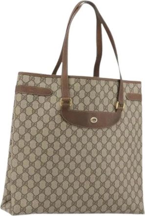 Gucci Pre-owned Vintage Tote Bag - Dames - Vintage Shopper - Bruin - ONE Size - Leer - Vintage