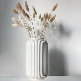 OEM Jarrones Altos De Cer&aacute;mica Blanca De 20 Cm Para Centros De Mesa De Decoraci&oacute;n Del Hogar, Jarr&oacute;n Decorativo De Dise&ntilde;o Geom&eacute;trico Para Hierba De La Pamp