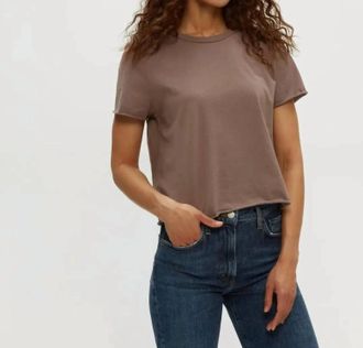Michael Stars Jackie Crewneck Tee In Cobblestone