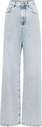 Brunello Cucinelli high-rise wide-leg jeans - women - Cotton - 44 - Blue