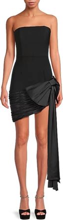 Hutch Sloane Strapless Asymmetric Bow Mini Dress In Black