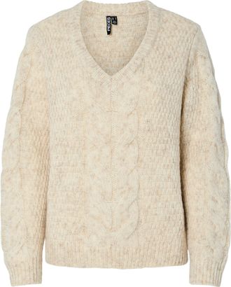 Pieces Strickpullover »PCNINA LS V-NECK KNIT NOOS BC«