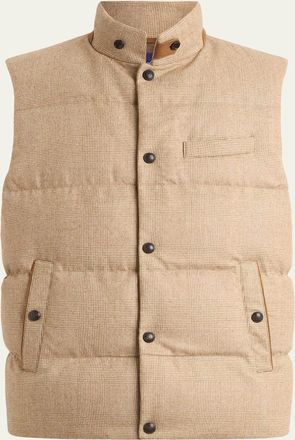 Ralph Lauren Purple Label Mens Whitwell Plaid Wool Down Vest