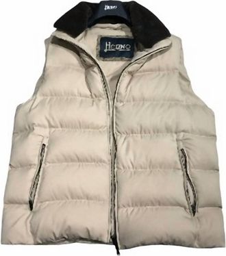 Herno Mens Sleeveless Puffer Jacket In Tan