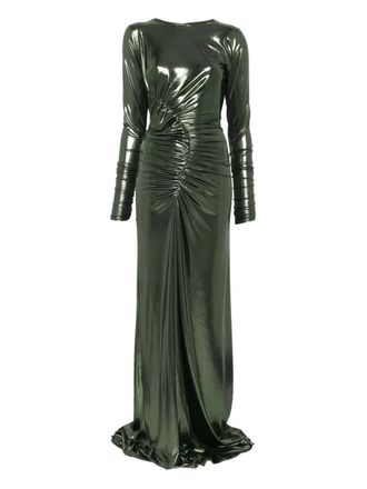 Miau by Clara Rotescu long-sleeves maxi dress - women - Fabric - 36 - Green