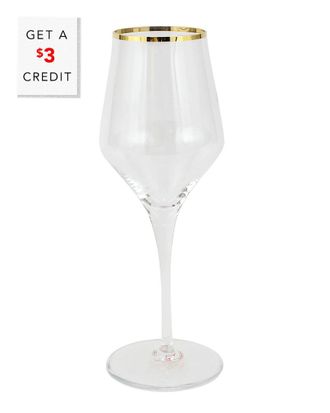 Vietri Vietri Contessa Gold Wine Glass With $4 Credit