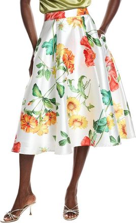 Gracia Floral Print A-Line Midi Skirt