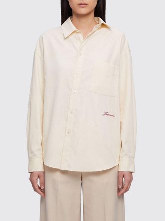 Jacquemus Cotton Shirt with Off-Center Closure and Embroidered Logo