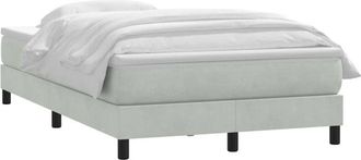 vidaXL Cama Box Spring Con Colch&oacute;n Terciopelo Gris Claro 120x210 Cm Vidaxl