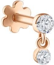 Maria Tash Invisible Set Diamond Dangle Stud Earring in Rose Gold at Nordstrom, Size 3 Mm